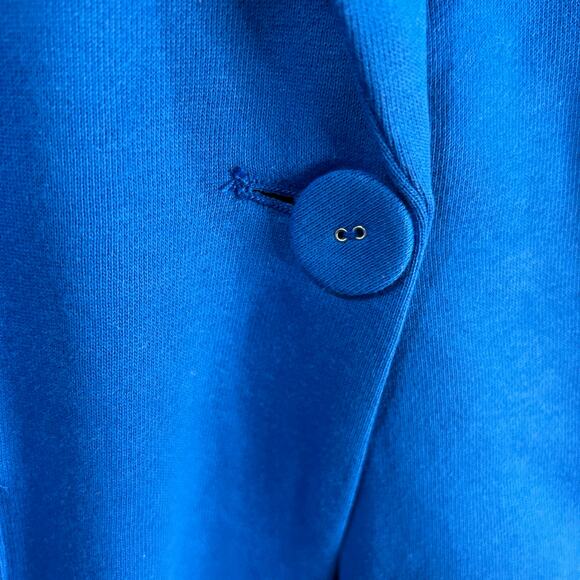 Susan Graver Weekend Petite Marina Knit Blazer Blue Brigade Size Petite Small - Picture 9 of 9